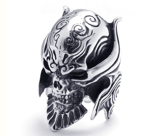 Men Titanium Steel Punk Skull Ring